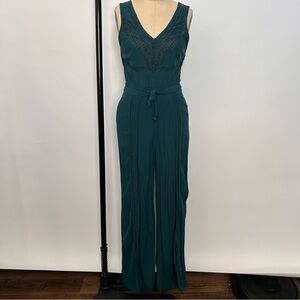Anthropologie Deep Teal Lace Jumpsuit